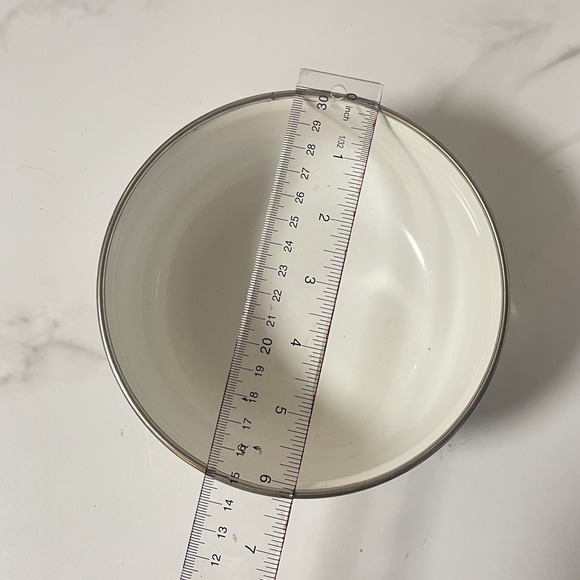 Vintage LENOX Rose Manor Green Ivy White Metal Enamelware 6" 10" Mixing Bowl Set - Picture 6 of 8